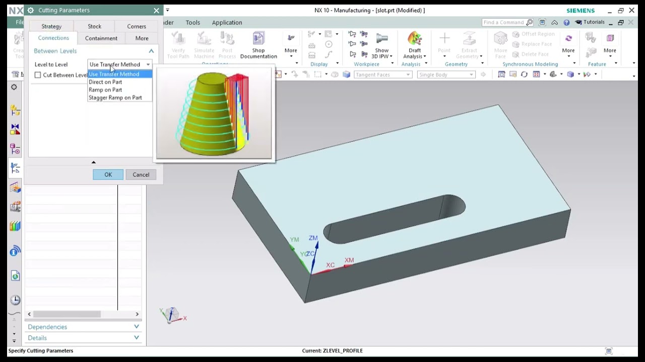 slot milling in nx