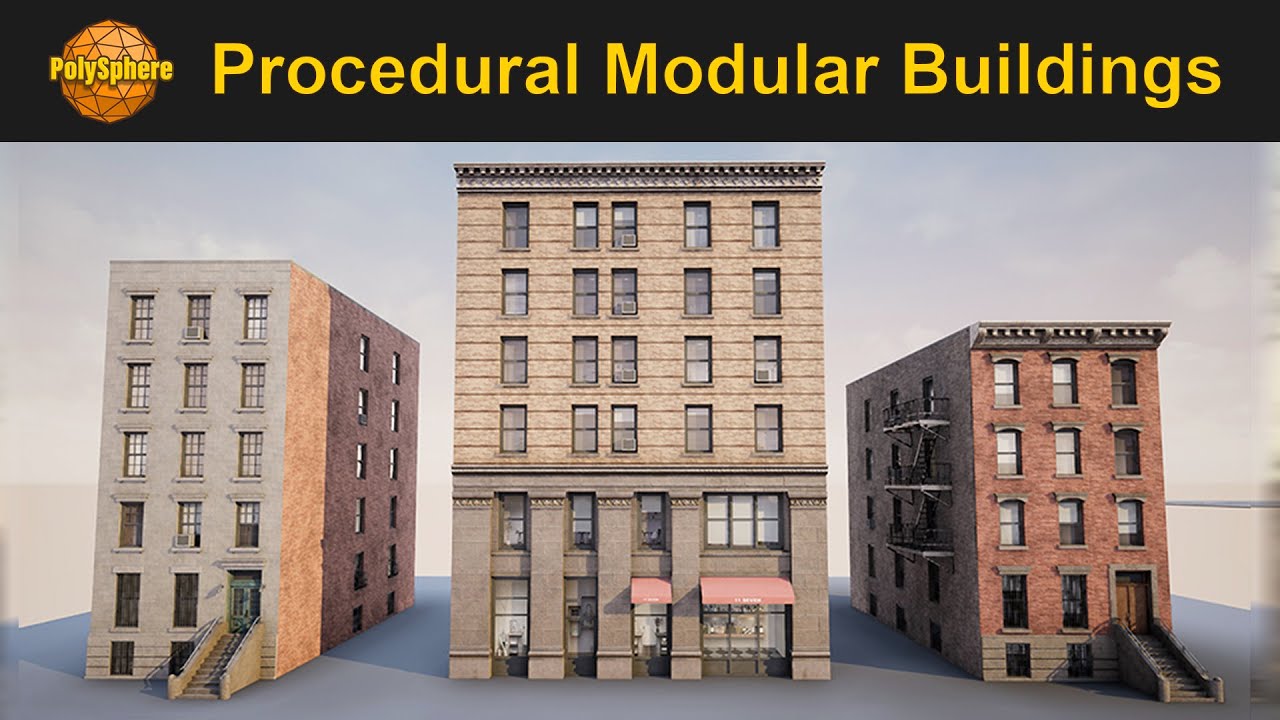 [UE4] Procedural Modular Buildings ★ Suburbs - City Pack ★