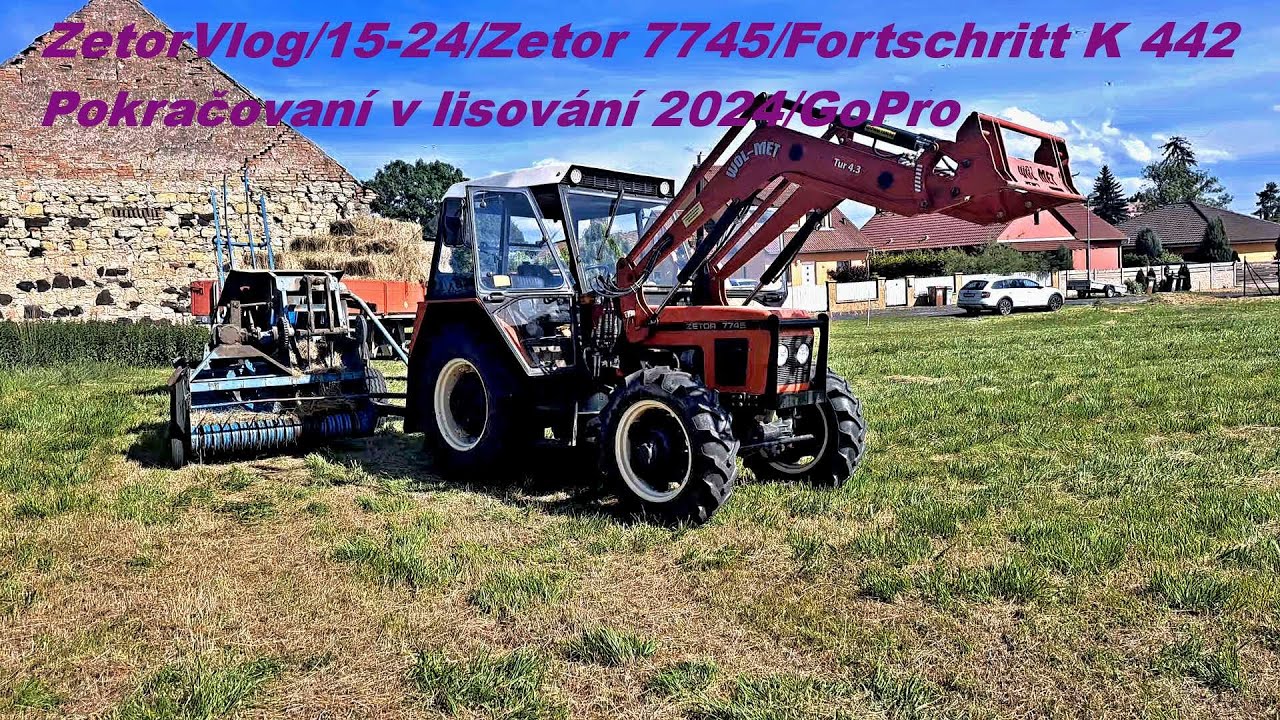 ZetorVlog/15-24/Zetor 7745/Fortschritt K 442/Pokračovaní v lisování 2024/GoPro