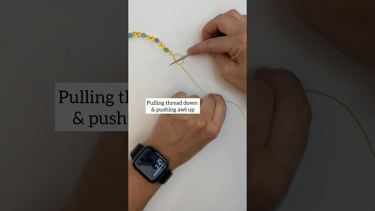 How to knot next to a bead - single thread knotting #diy #bracelet #necklace