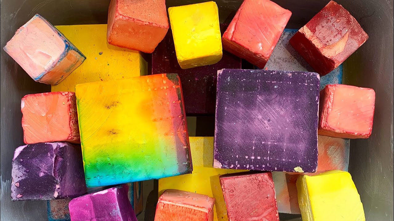ASMR | Dyed chalk crush | crunchy | powdery | satisfying | relaxing | calming | stress relief
