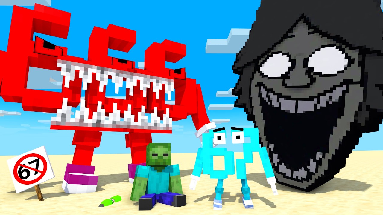 Monsters and Herobrine : 67 is NOT a MONSTER Brainrot - Minecraft Animation