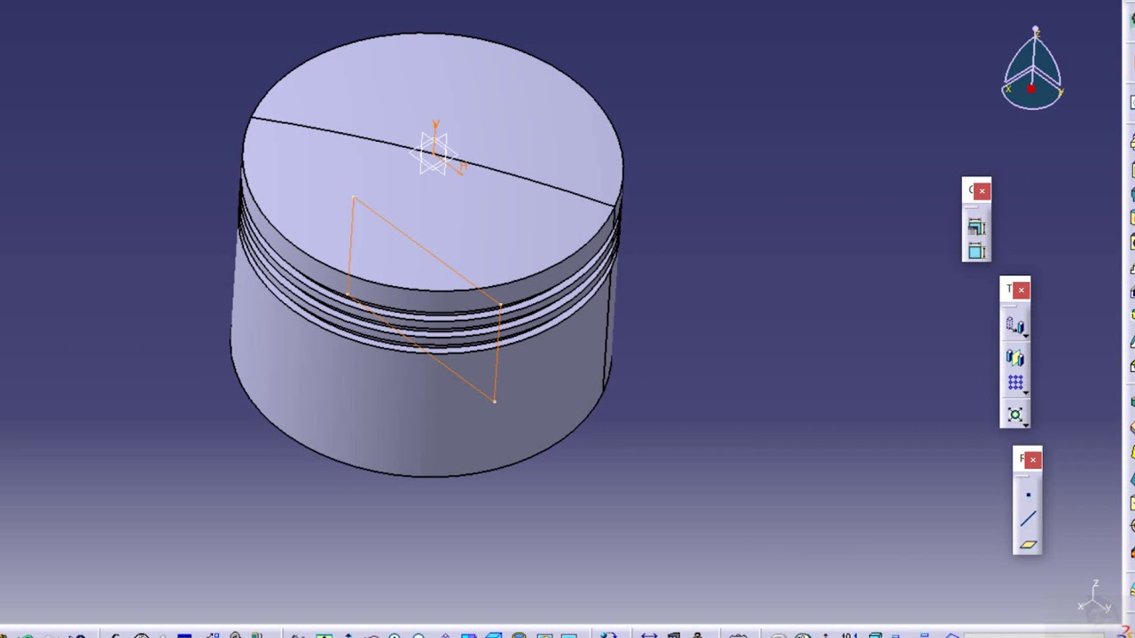 EP5. CATIA V5 สร้างชิ้นส่วน Piston Head ด้วยฟีเจอร์ Shaft Groove