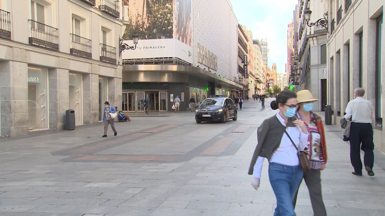 Preciados, el eje comercial de Madrid, continúa vacío