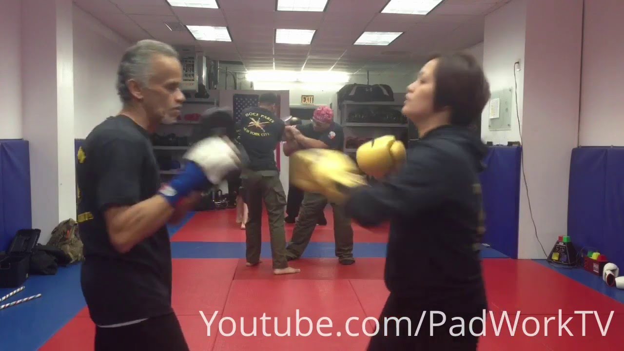 Focus Mitt 60+ Punch Flow Boxing Combo Drill with the Ladies Martial Arts Drills & Skills