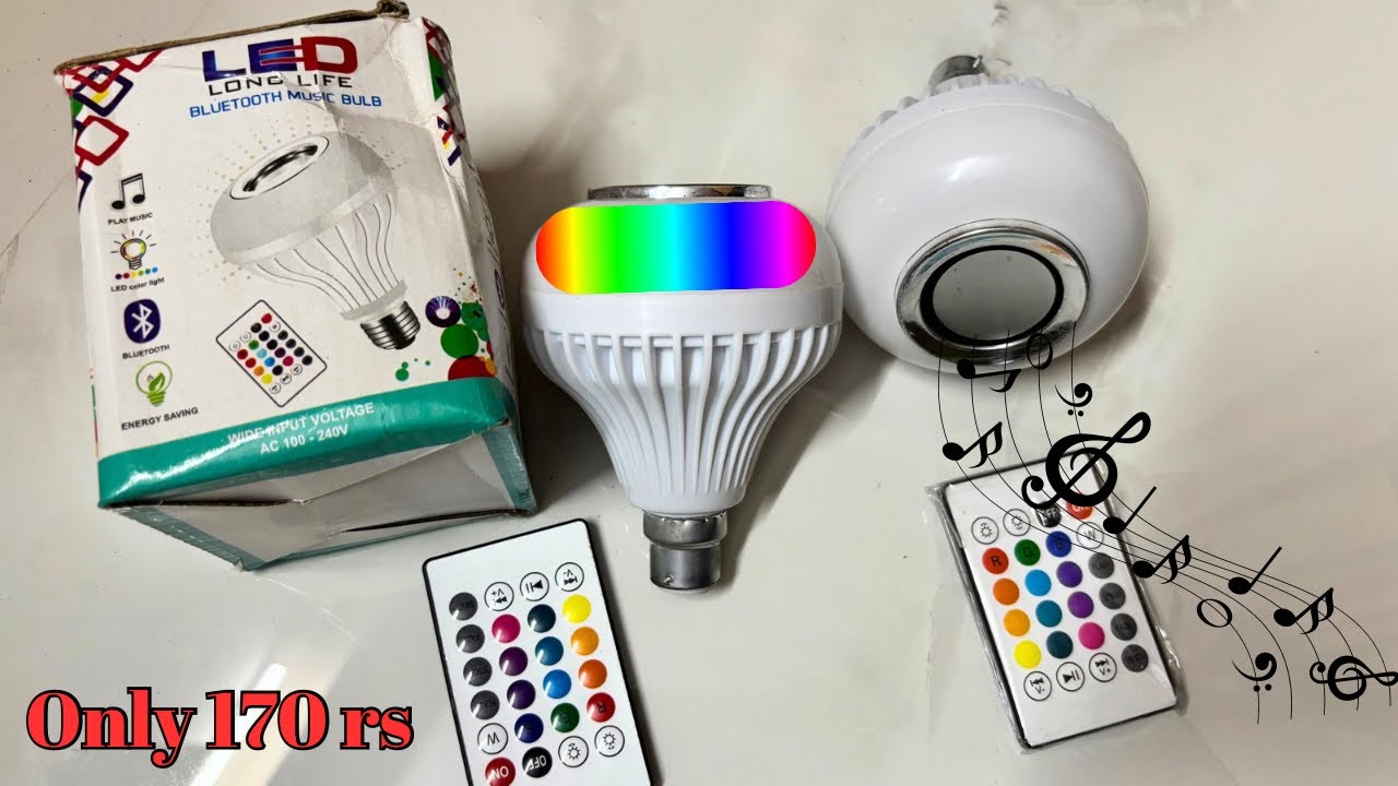 RGB LED bulb with speaker unboxing and review | LED bulb + Bluetooth speaker | 2025 #led #ledbulb