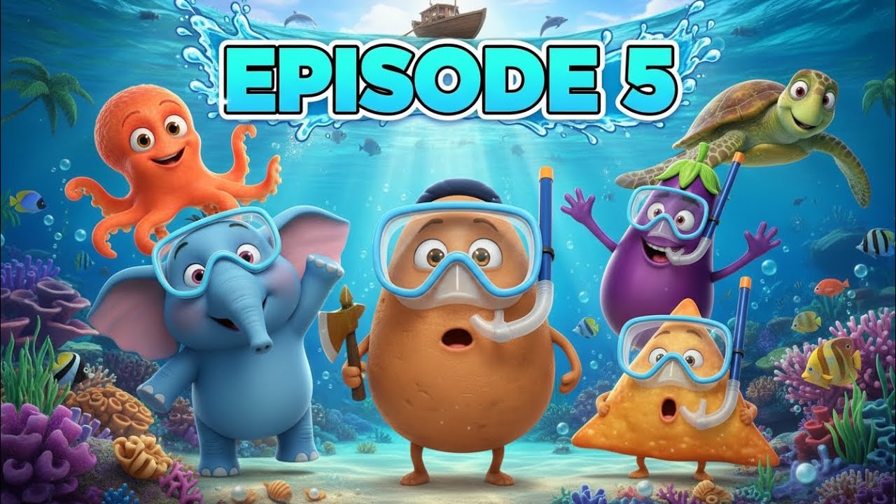 Aalu Hathi Samundar Mein Gaye Aur Octopus Se Mile😱🌊 | Episode 5 | Hindi Kahani Kids Story