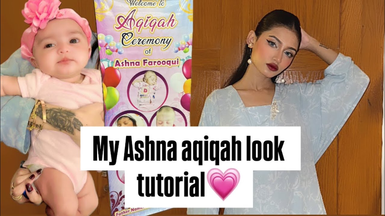 ASHNA AQIQAH MAKEUP LOOK🎀🤍 || mascara phel gaya:)🤯👺