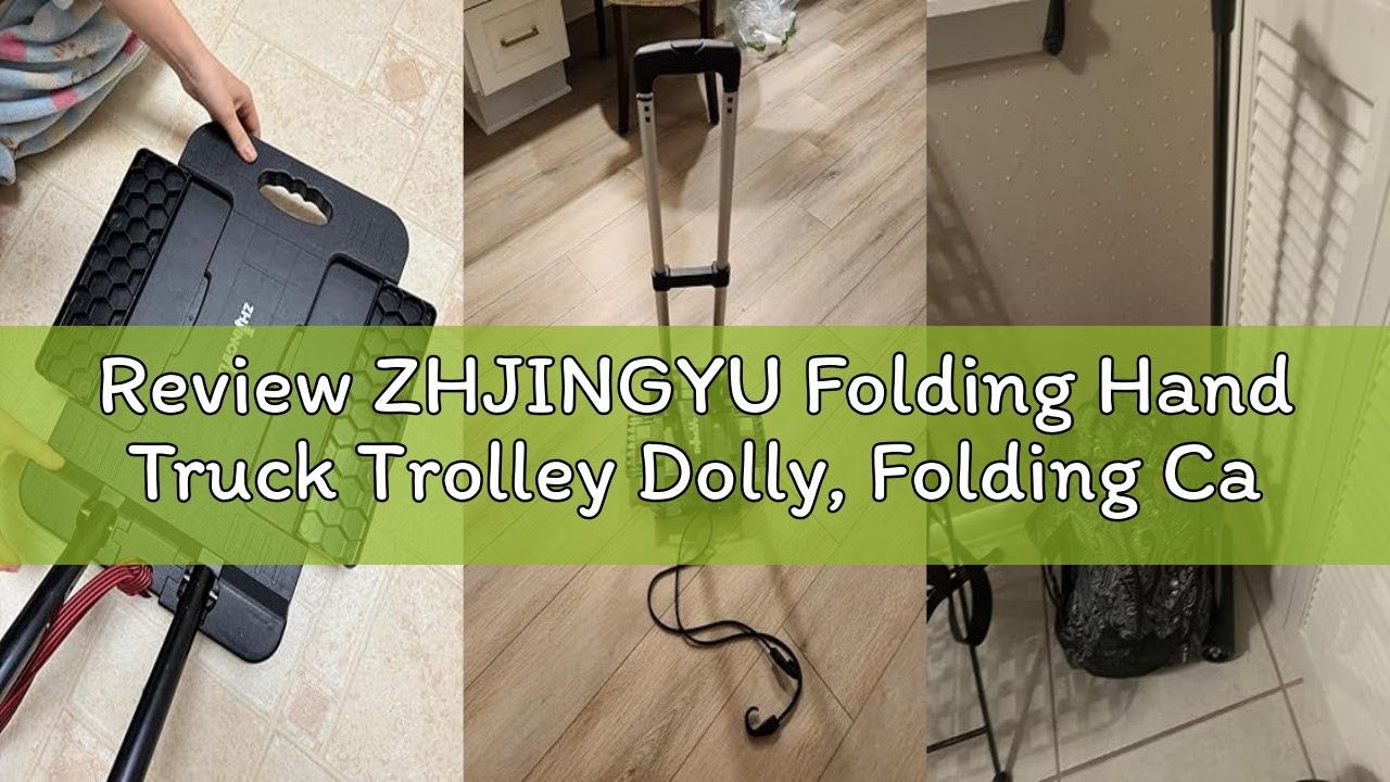 Review ZHJINGYU Folding Hand Truck Trolley Dolly, Folding Cart Small Trolley Dolly with Wheels, Ligh
