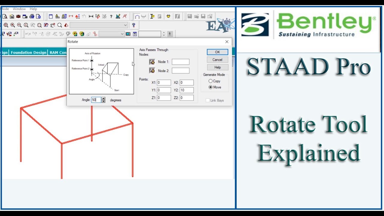 STAAD Pro Tutorial For Beginners [Episode 7]: Using Rotate Tool