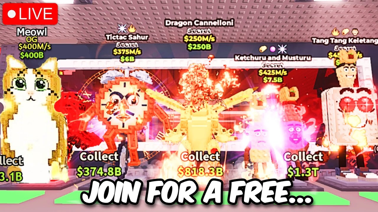 JOIN FOR FREE BRAINROTS..(Steal A Brainrot)100k?#live