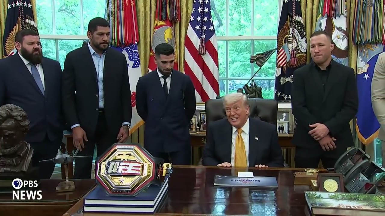 WATCH: Trump welcomes UFC fighters to the White House, previews upcoming South Lawn fight
