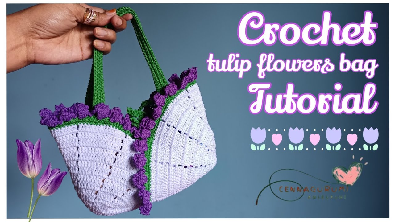 🌷 Crochet Tulips Flower Bag Tutorial ‼️ Easy Crochet Tulip Flowers Bag For Beginners