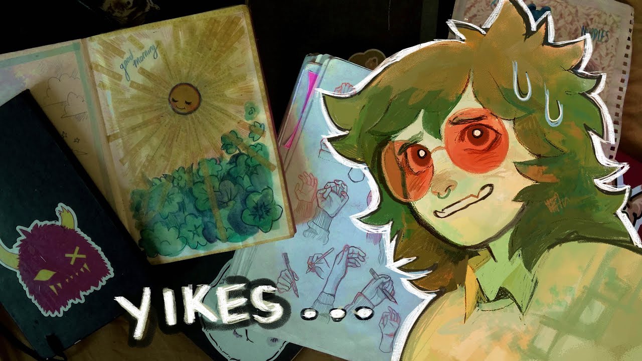 My Embarrassing Highschool Sketchbooks (tour + advice!)
