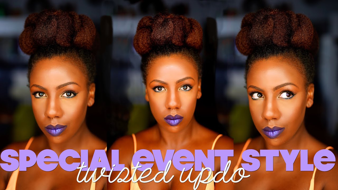 Twisted Bun Updo for Natural Hair