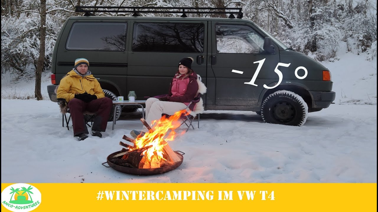 Wintercamping mit dem VW T4 bei -15° || Vanlife im Winter #vwt4 #ancoadventures