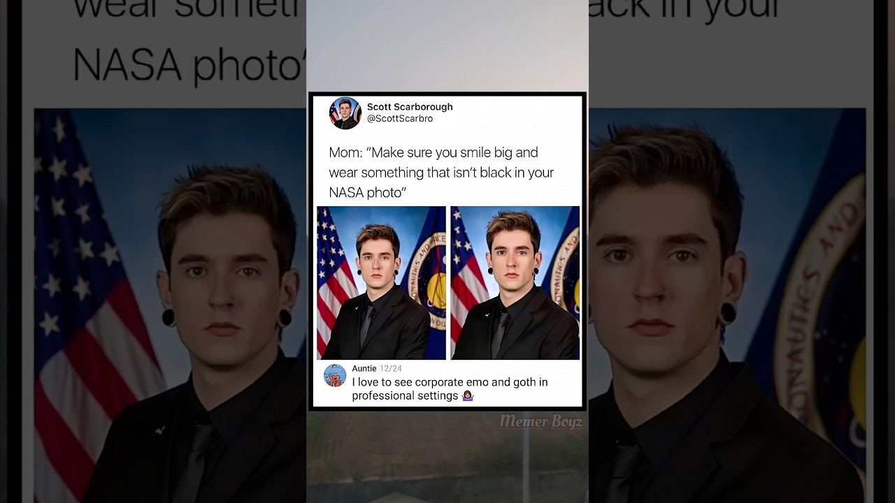 “When You Work at NASA but Your Style Is Still Emo 😎🖤” #nasa #professional #outfit #blackblack #same