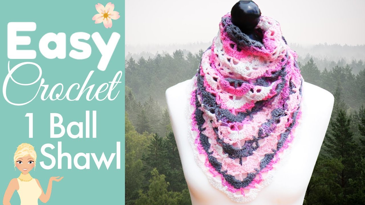 SUPER EASY Cakes & Candles 1 Ball Shawl - Easy Crochet Shawl Tutorials | The Secret Yarnery