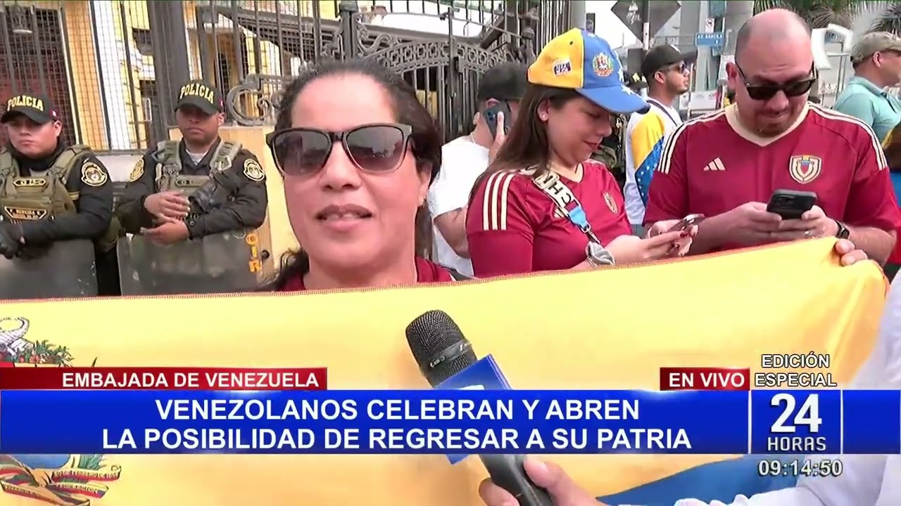 Venezolanos en Per&uacute; acuden a su embajada en Lima tras anuncio de captura de Nicol&aacute;s Maduro (1/7)