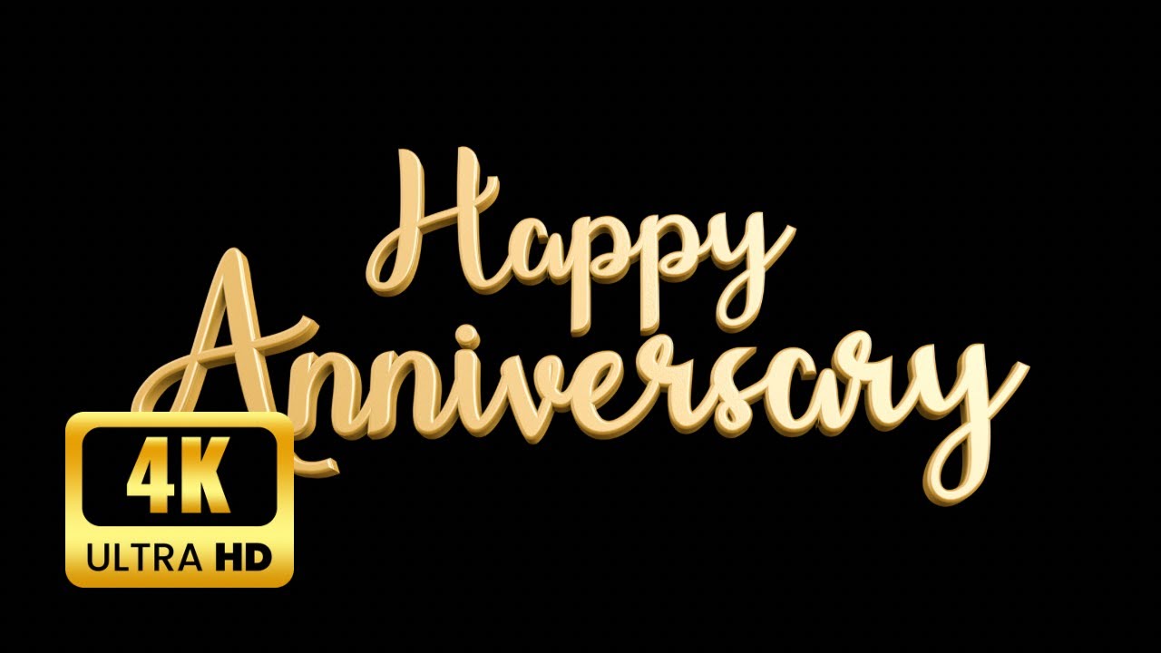 Happy Anniversary 4K Background | TV Screensaver | Gold and Black Background 1 Hour no sound
