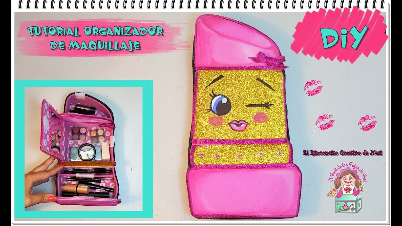 ORGANIZADOR DE MAQUILLAJE CON FORMA DE LABIAL kAWAII