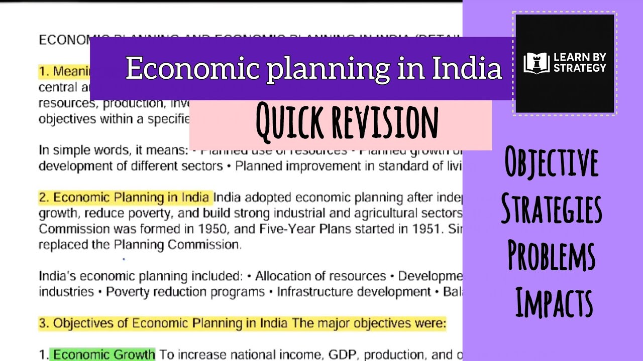 Economic Planning in India | Objectives, Strategies, Problems & Results | Complete Explanation