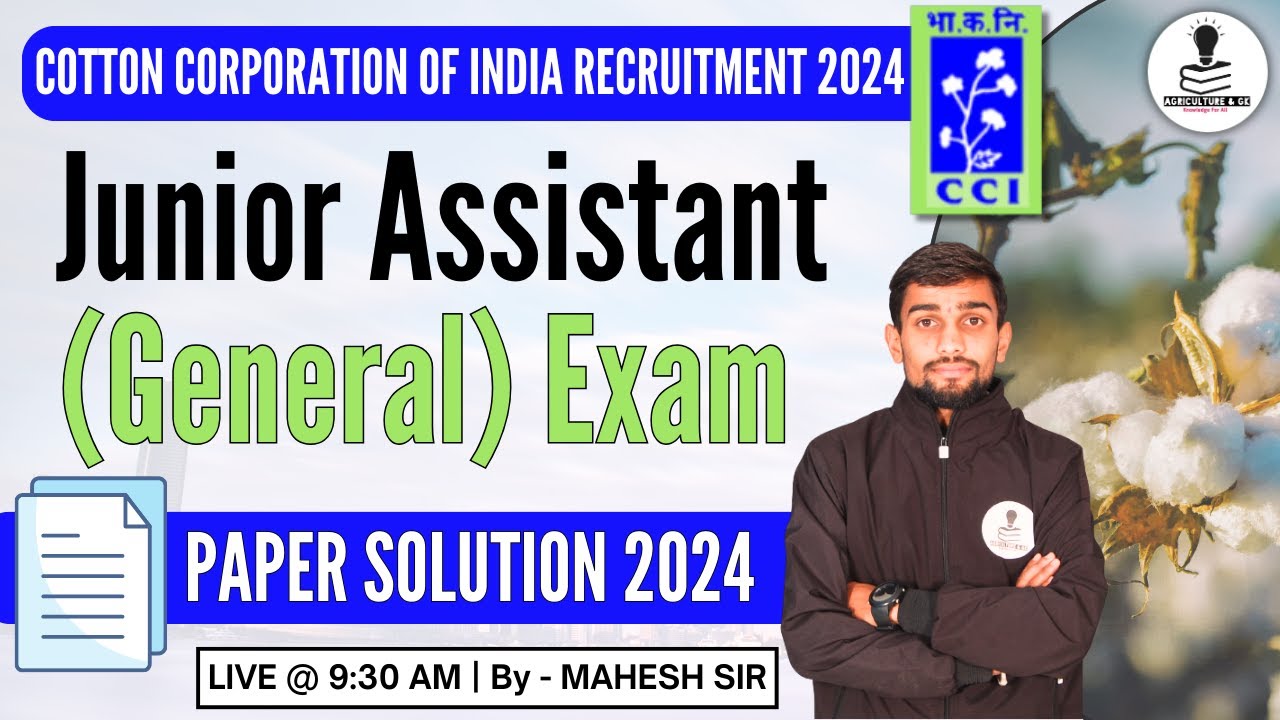 CCI Junior Assistant (General) Question Paper Solution 2024 | CCI Exam Analysis 2024