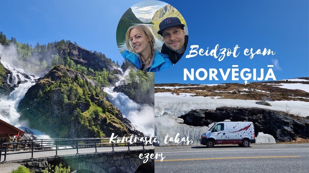Norvēģija: Låtefossen, Bondhusvatnet ezera taka.