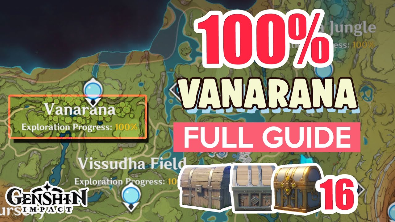 How to: Vanarana 100% FULL Exploration ⭐ SUMERU ALL CHESTS GUIDE 【 Genshin Impact 】