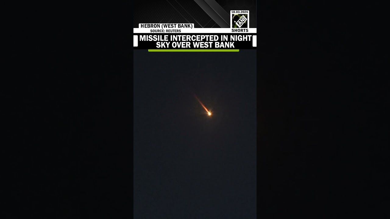 Missile intercepted in night sky over West bank as war escalates