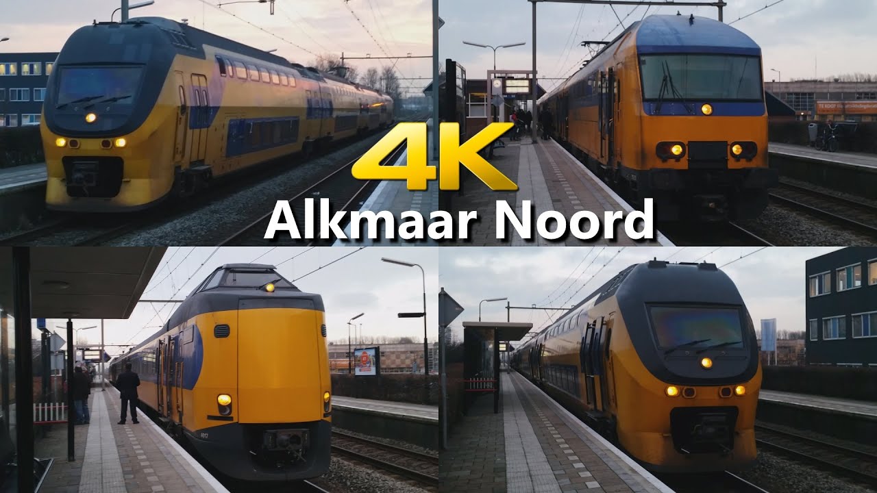 [4k/2160p video] Treinen op station Alkmaar Noord