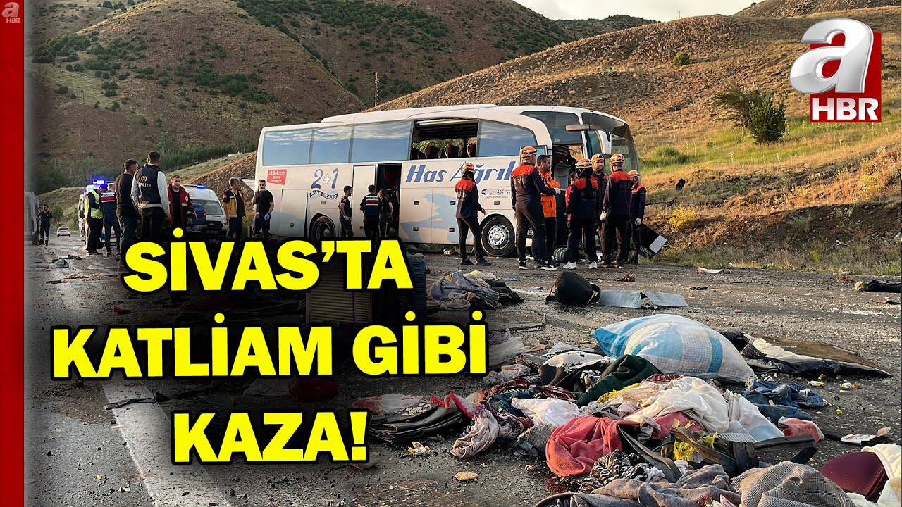 Sivas'ta Katliam Gibi Kaza! Otobüs Dağ Yamacına Çarptı: Ortalık Can Pazarına Döndü... | A Haber