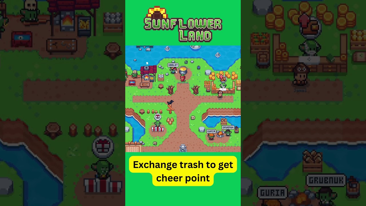 Exchange trash to get cheer point #playtoearn #sunflowerland #baboo #baboocoin