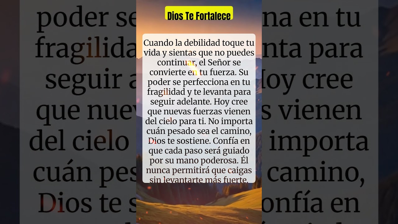 Dios te fortalece