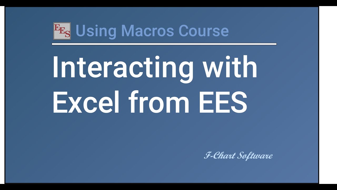 Interacting with Excel from EES