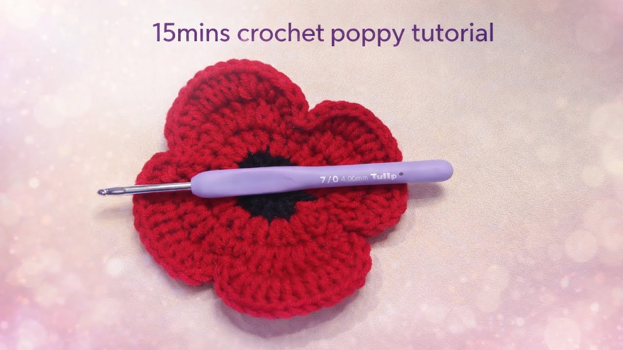 鉤織🌺 鉤織紀念罌粟花教學｜Crochet Poppy Flower Tutorial （內文附有圖解）