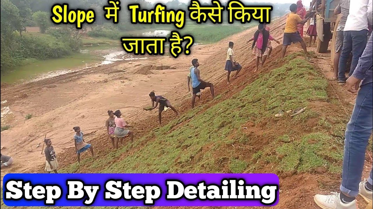 How to Do Embankment Slope Turfing kaise krte h | Railway Engineering | Soil Turfing