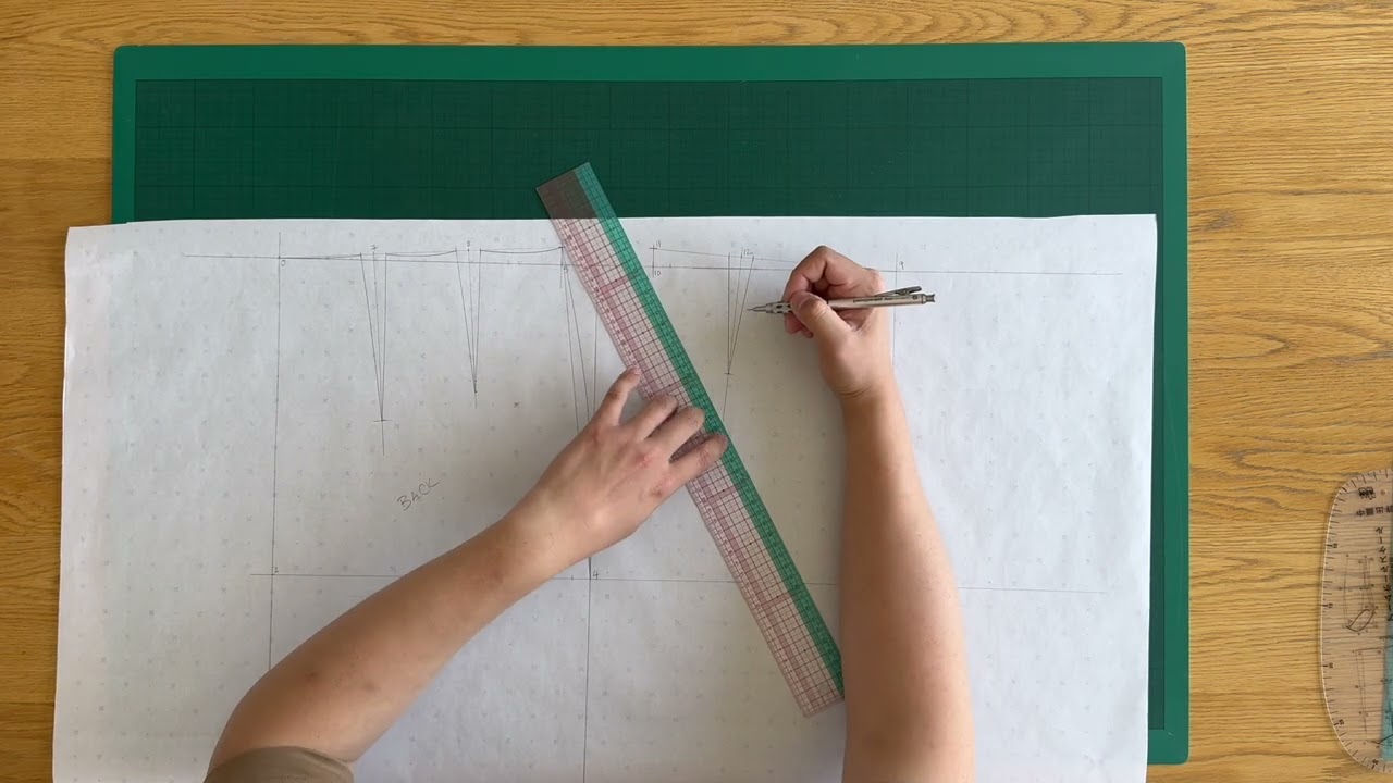 FAA Learning - How to draft the Front Skirt - Part 2 - Pattern Cutting Instructions and Captions