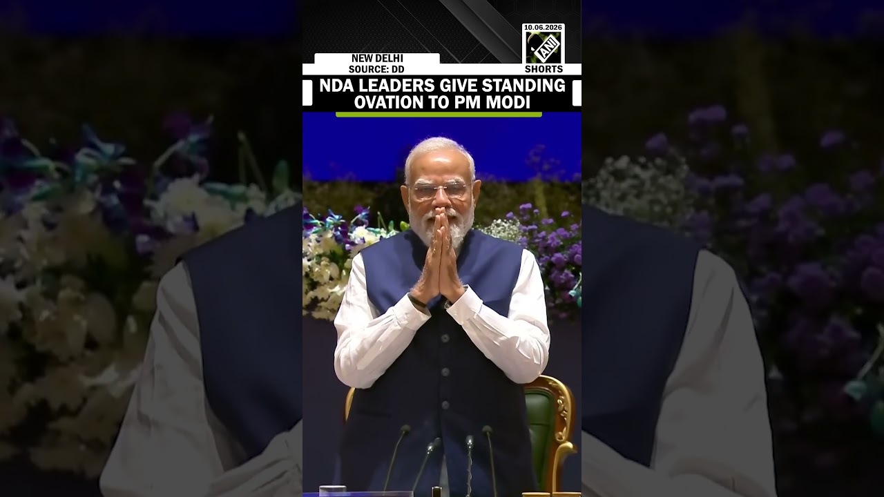 NDA leaders give standing ovation to PM Narendra Modi at meeting in Bharat Mandapam