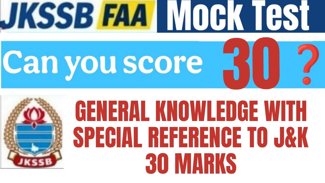 JKSSB FAA Full Mock Test | Full length Mock Test  | FAA Test Series  | JKSSB FAA 2026