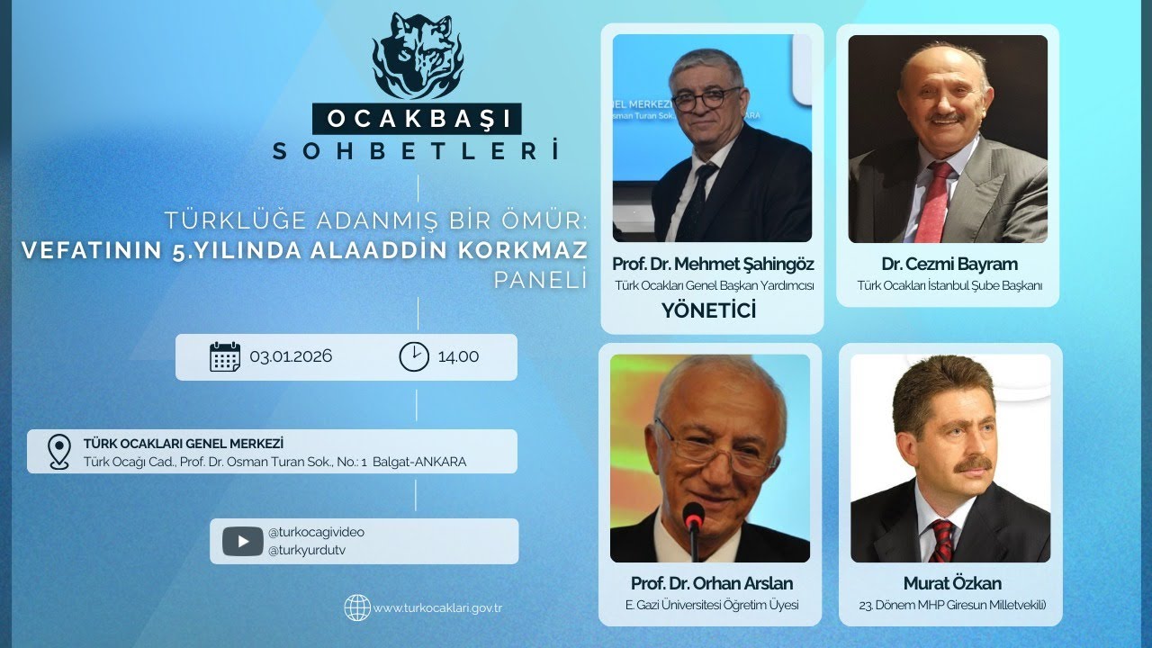 Ocakbaşı Sohbetleri: Türklüğe Adanmış Bir Ömür: Vefatının 5.Yılında Alaaddin Korkmaz