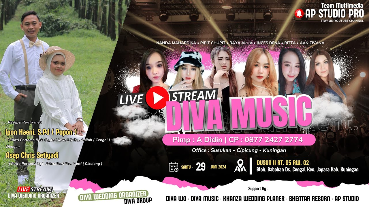 LIVE DIVA MUSIC ENTERTAINMENT PERNIKAHAN IPON HAENI & ASEP CHRIS | CENGAL 29 JUNI 2024 | PAGI