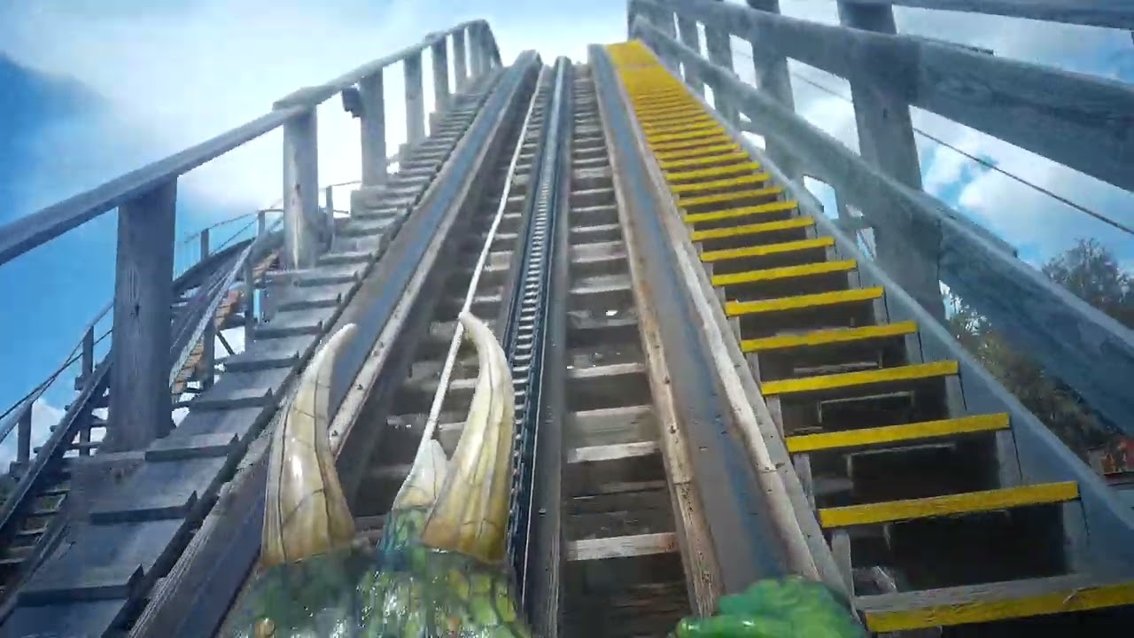 Roar-o-saurus front row pov storyland in new Hampshire