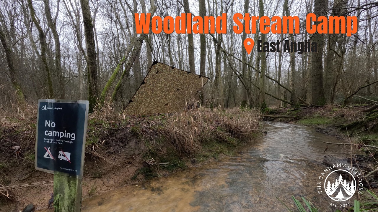 Woodland Stream Tarp Camp | Campfire cooking