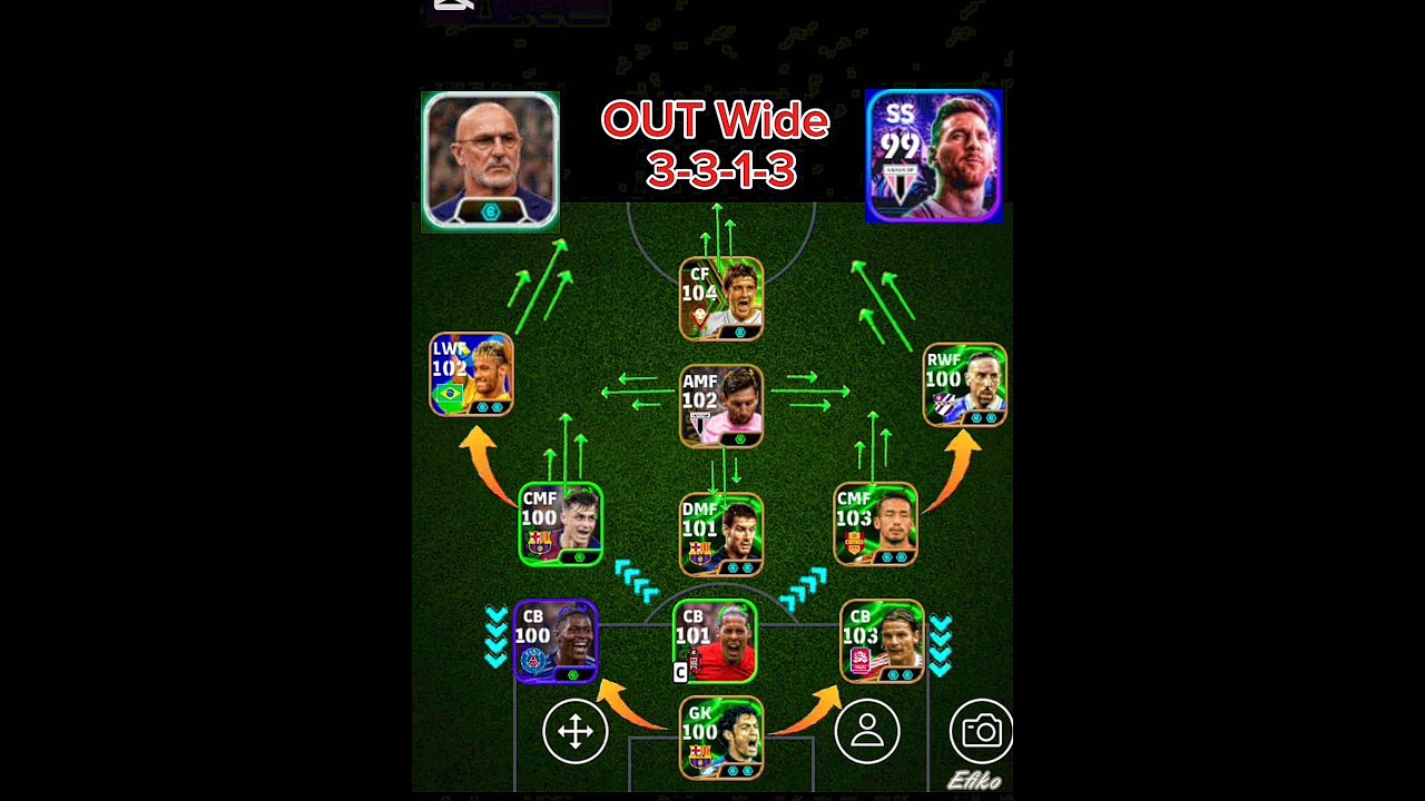 New Best formation for Out wide|| Best custom formation in efootball