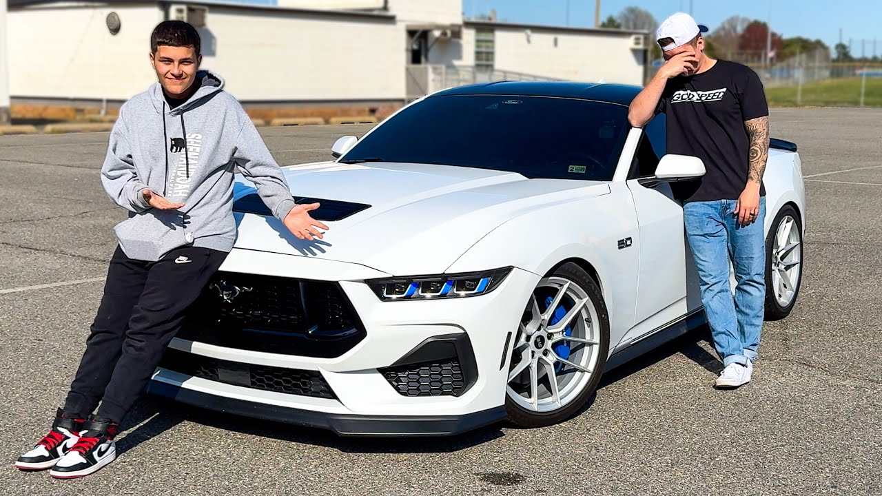 Little Brother LEARNS TO DRIVE using 9 SECOND Mustang!?