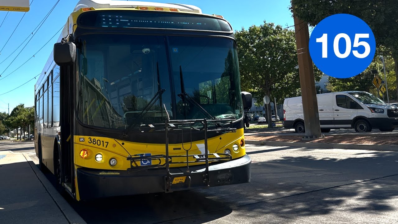 Riding Dallas DART Bus 105 Henderson, Mockingbird Station to Downtown Dallas, NABI Bus