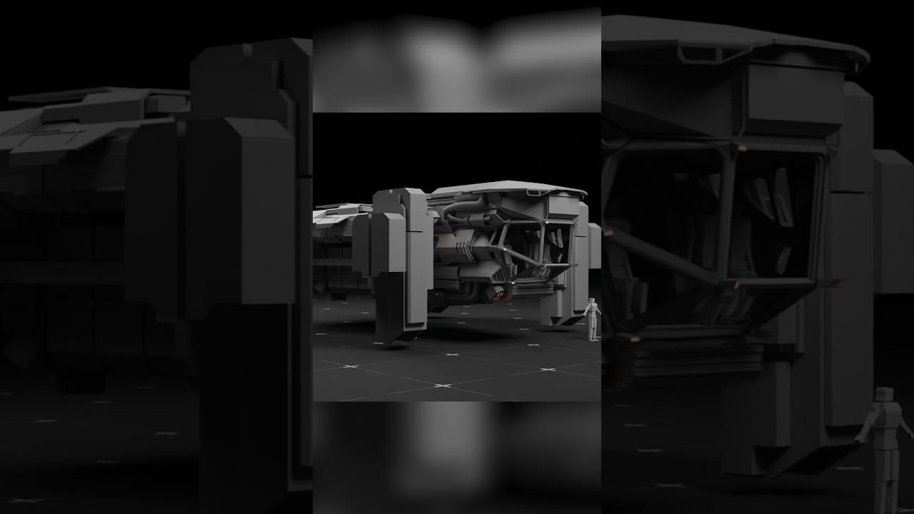 Respectfully making a spaceship from scratch. (Part 1) 🚀🍩 #blender #spaceship #scifi