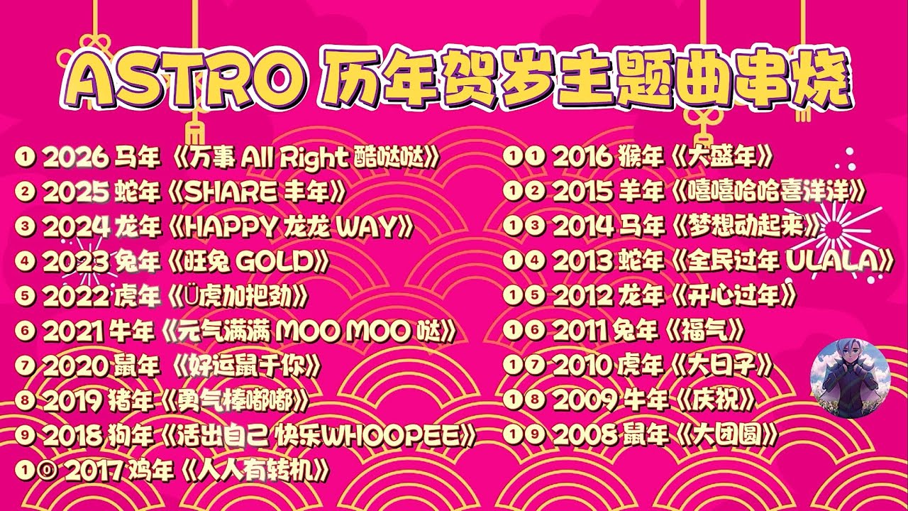 Astro 2008-2026 历年贺岁主题曲【2026新年必听歌曲】新年歌串烧