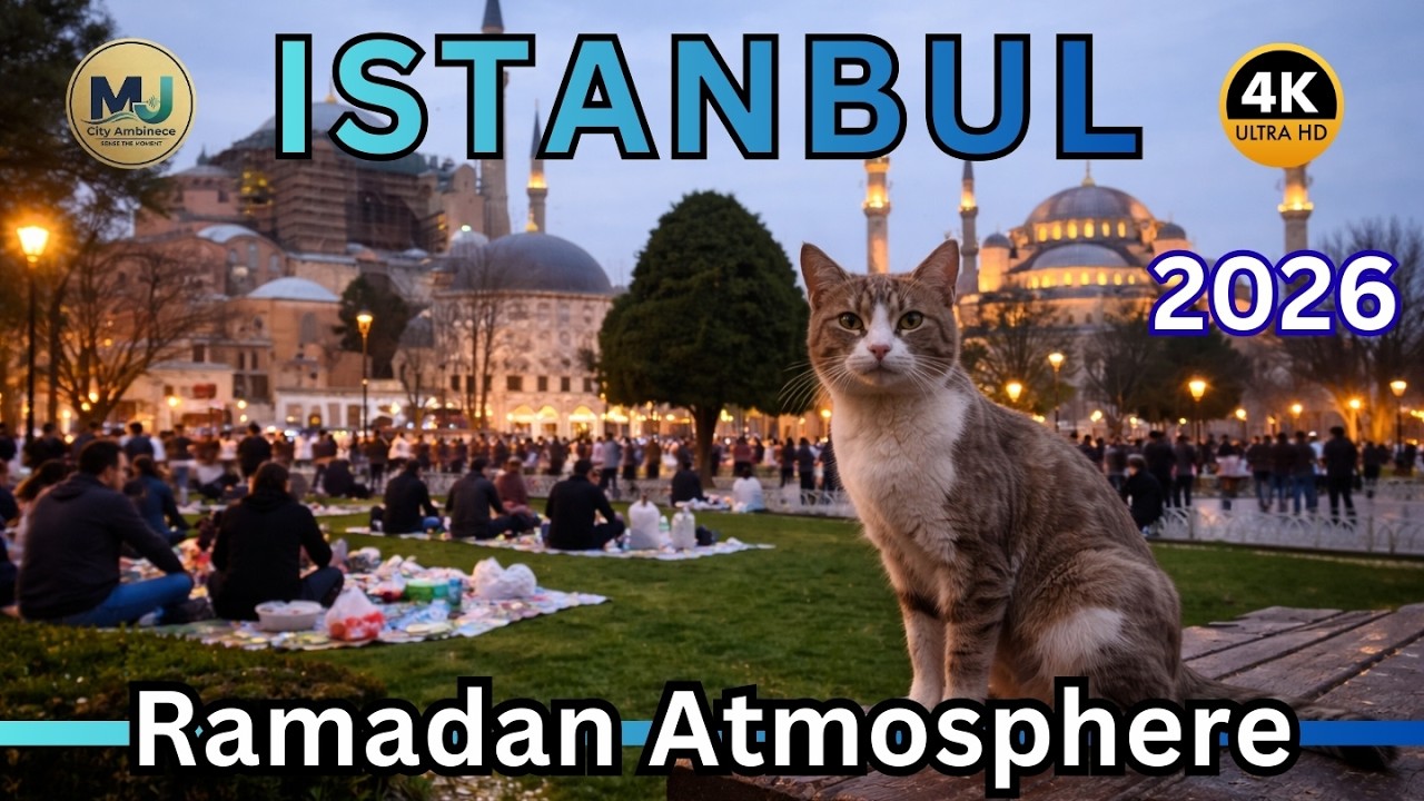 Istanbul Before Iftar 2026 | Sultanahmet Square Ramadan Atmosphere 4K City Sounds